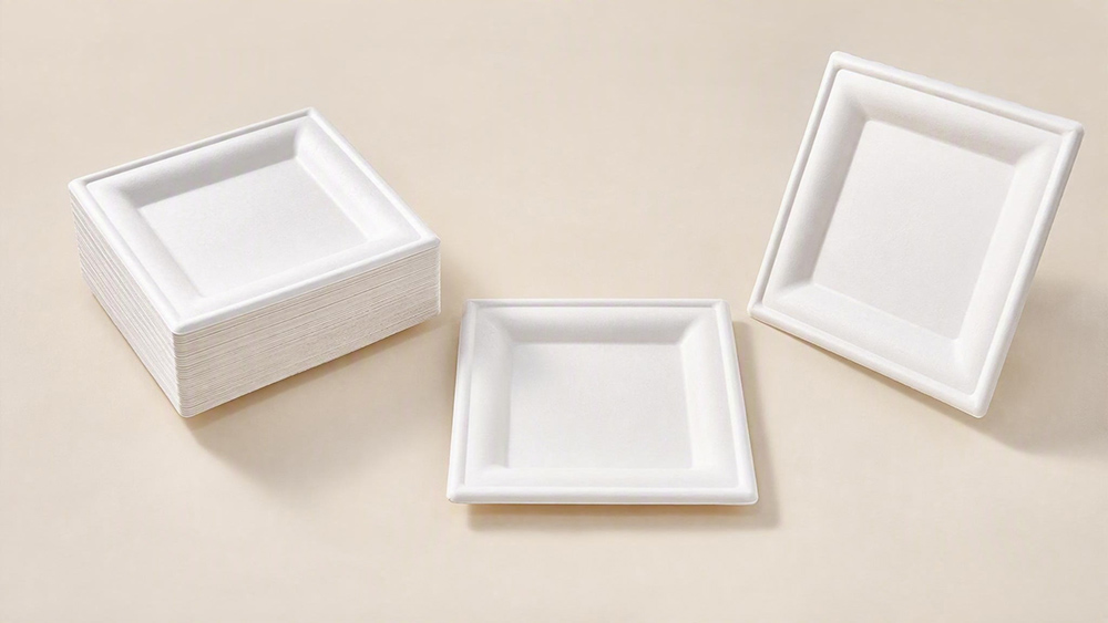 square bagasse plates